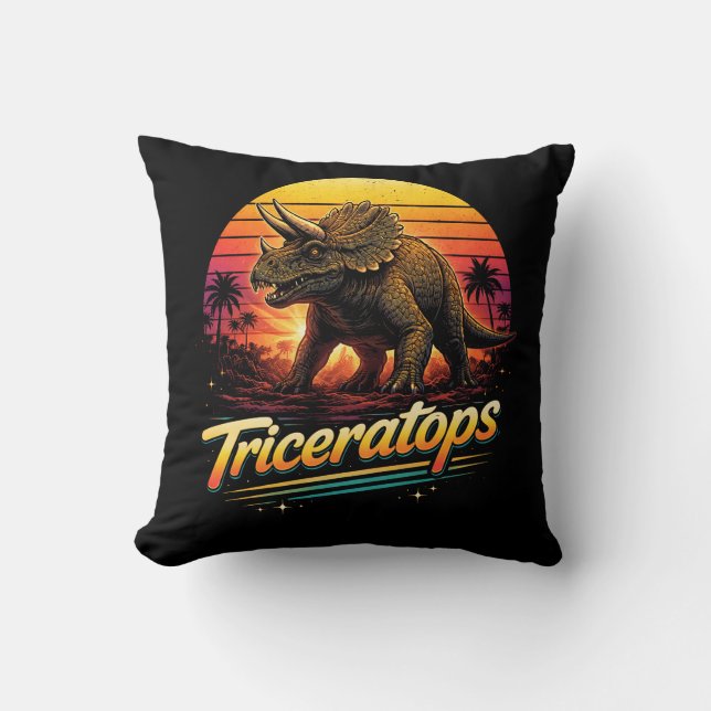 Triceratops Throw Pillow (Front)