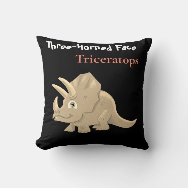 Triceratops Throw Pillow (Front)
