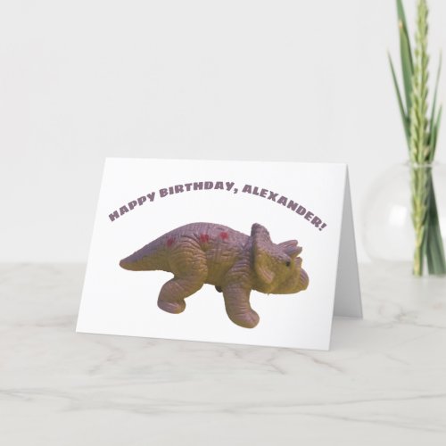 Triceratops Toy Dinosaur Custom Birthday Card