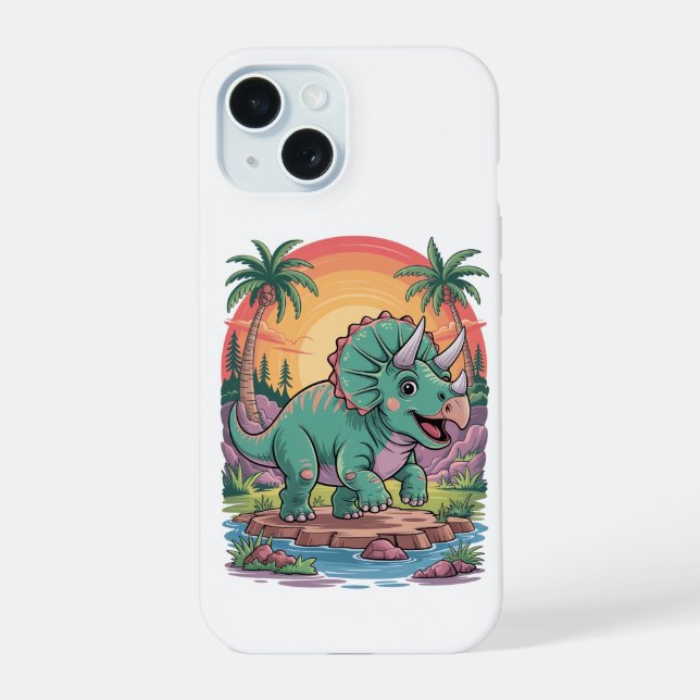 Triceratops triumph iphone case (Back)