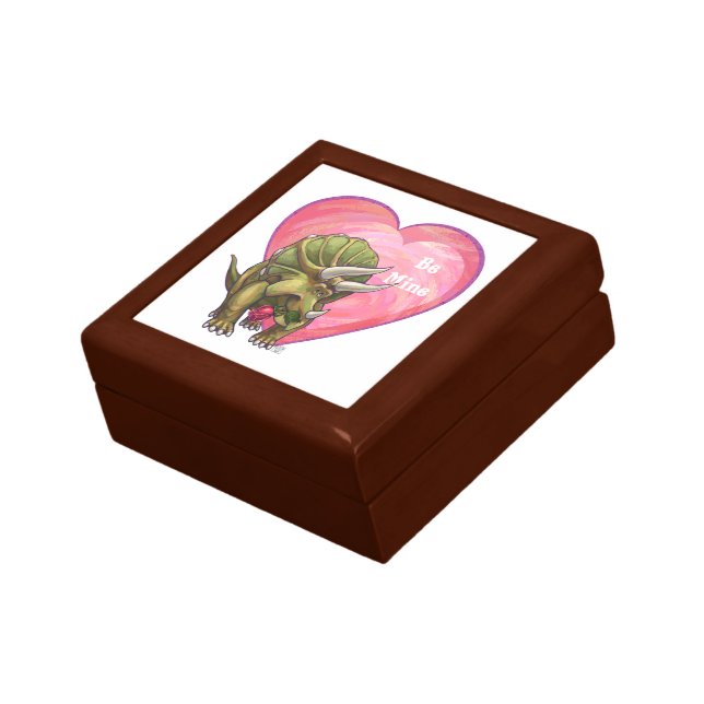 Triceratops Valentine's Day Keepsake Box (Side)