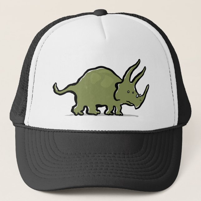 triceratops wearing glasses trucker hat (Front)
