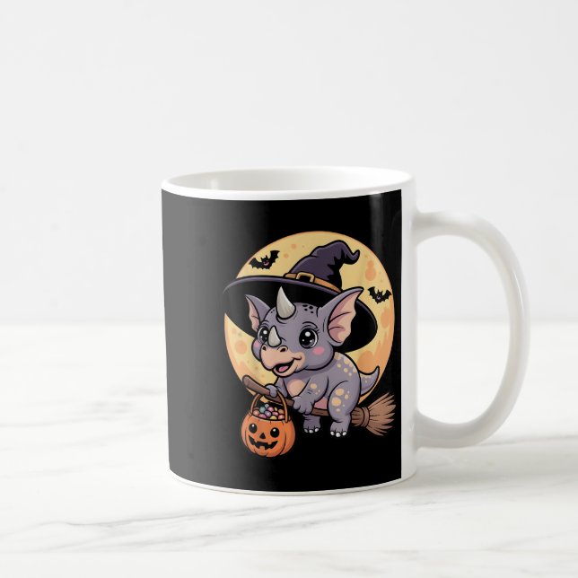 Triceratops Witch Hat Pumpkin Halloween Costume Me Coffee Mug (Right)