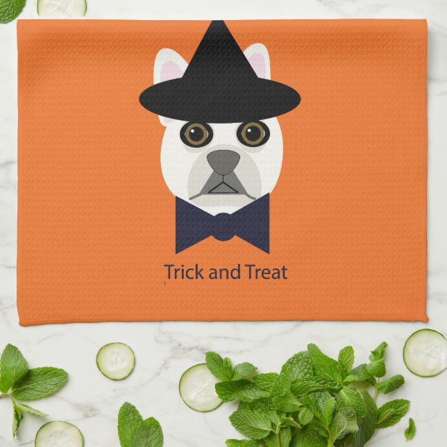 Trick and Treat Dog Kitchen Towel (Folded)