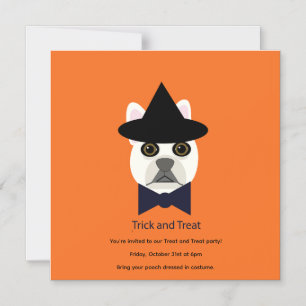 TRICK AND TREAT FRENCHIE MAGNETIC INVITATION