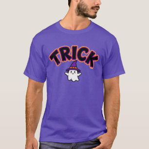 Trick Halloween Shirt Neon Glow Ghost