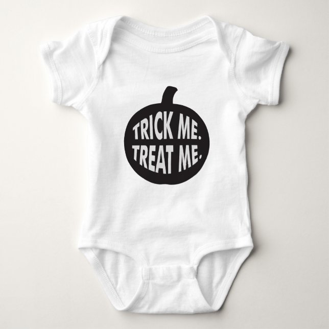 Trick Me Treat Me B/W Baby Bodysuit (Front)
