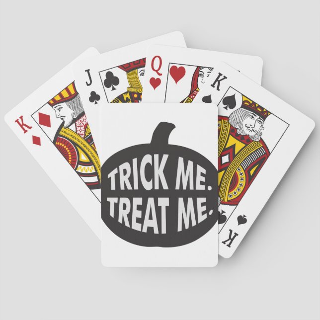Trick Me Treat Me B/W Poker Cards (Back)