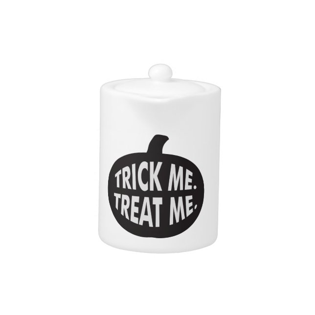 Trick Me Treat Me B/W Teapot (Front)