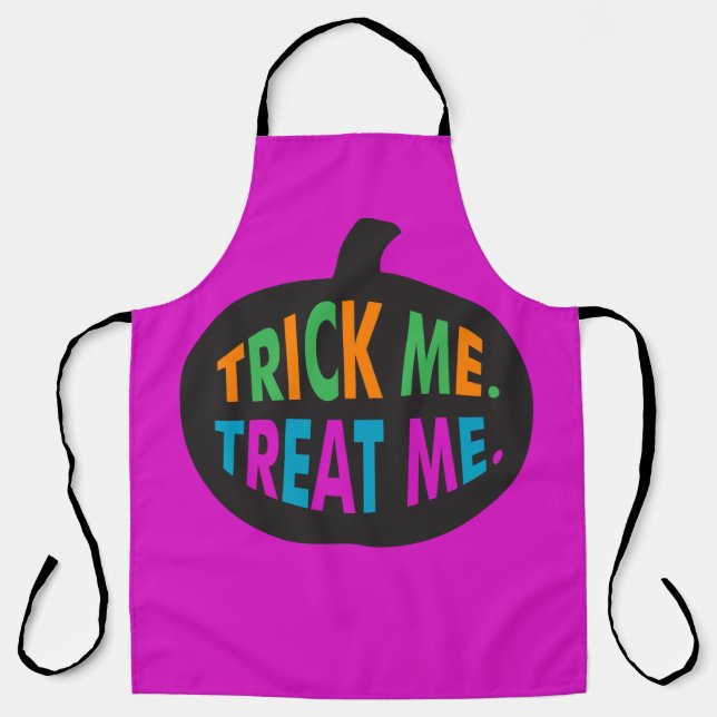 Trick Me Treat Me, Halloween Multi-Color Apron (Front)