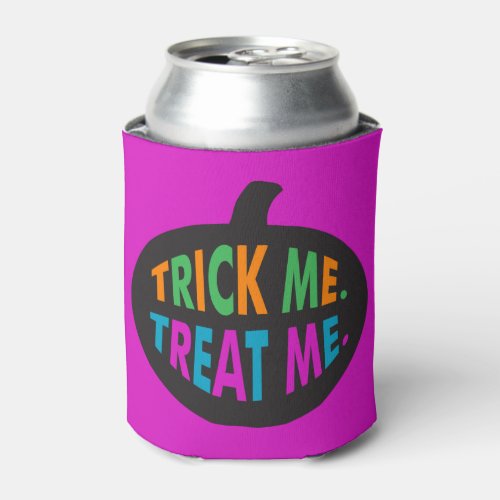 Trick Me Treat Me Halloween Multi_Color Can Cooler