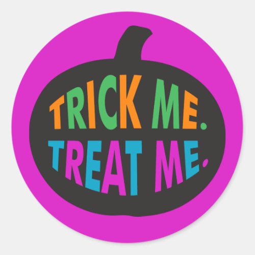 Trick Me Treat Me Halloween Multi_Color Classic Round Sticker