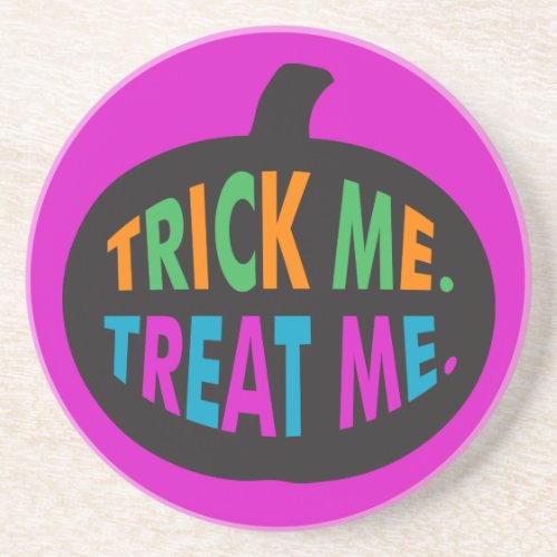 Trick Me Treat Me Halloween Multi_Color Coaster