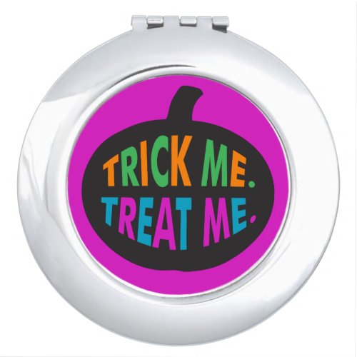 Trick Me Treat Me Halloween Multi_Color Compact Mirror
