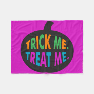 Trick Me Treat Me, Halloween Multi-Color Fleece Blanket