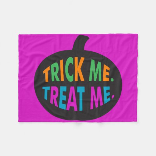 Trick Me Treat Me Halloween Multi_Color Fleece Blanket