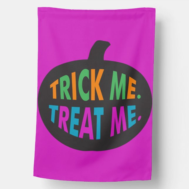 Trick Me Treat Me, Halloween Multi-Color House Flag (Front)