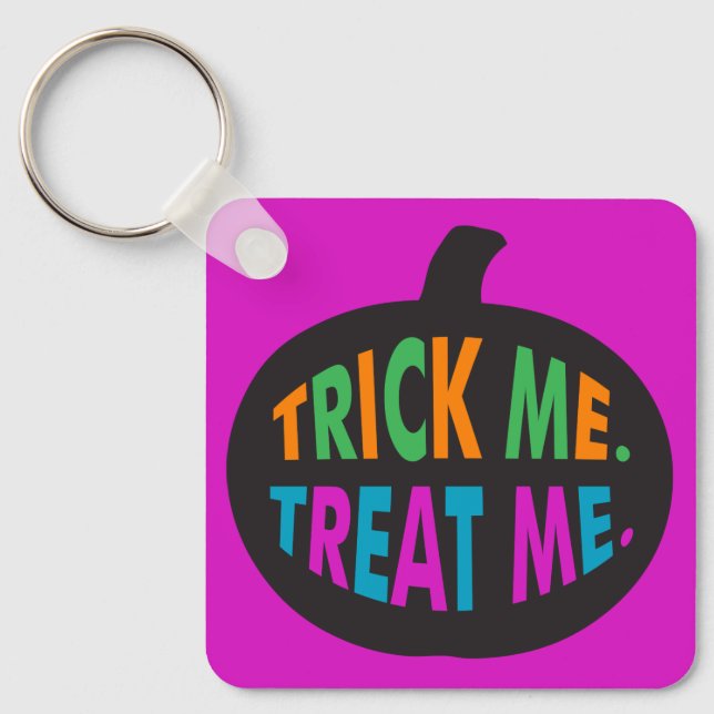 Trick Me Treat Me, Halloween Multi-Color Keychain (Front)