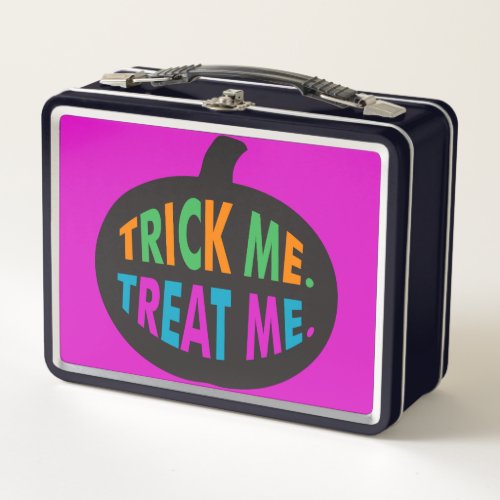 Trick Me Treat Me Halloween Multi_Color Metal Lunch Box