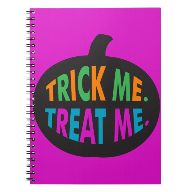 Trick Me Treat Me, Halloween Multi-Color Notebook (Front)