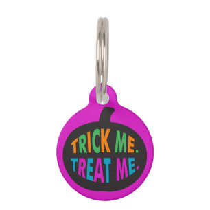 Trick Me Treat Me, Halloween Multi-Color Pet ID Tag