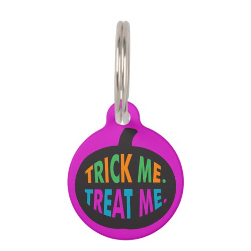Trick Me Treat Me Halloween Multi_Color Pet ID Tag