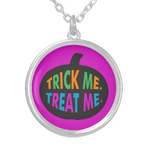 Trick Me Treat Me, Halloween Multi-Color Silver Plated Necklace
