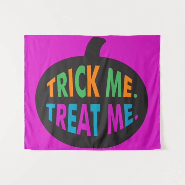 Trick Me Treat Me, Halloween Multi-Color Tapestry (Front (Horizontal))