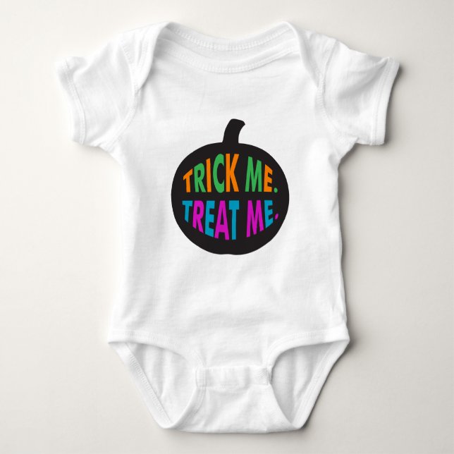 Trick Me Treat Me Multi-Color Baby Bodysuit (Front)
