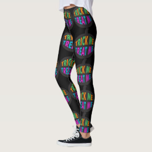 Trick Me Treat Me, Multi-Color Halloween Leggings