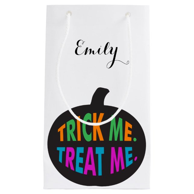 Trick Me Treat Me Multi-Color Small Gift Bag (Front)
