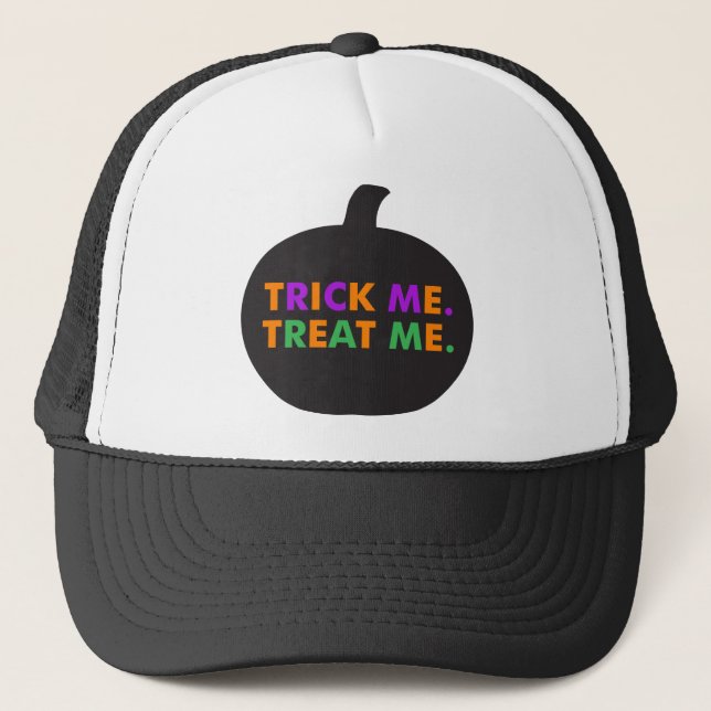 Trick Me Treat Me, Multi-Colors Trucker Hat (Front)