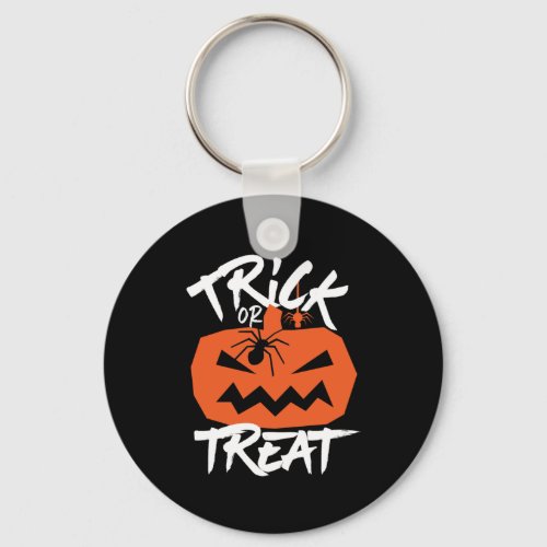 Trick O Treat Jack O Lantern Funny Halloween Keychain