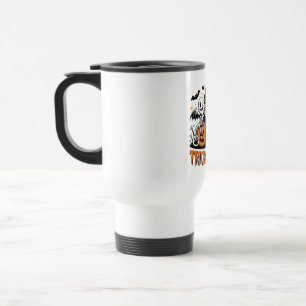 Trick or Beer Bat Dragons on Pumpkins Travel Mug