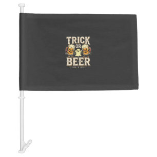 Trick or Beer Halloween Beer Design_1 Car Flag