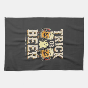 Trick or Beer Halloween Beer Design_1 Kitchen Towel