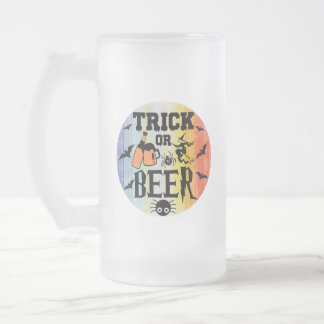 TRICK OR BEER - HALLOWEEN FROSTED GLASS BEER MUG