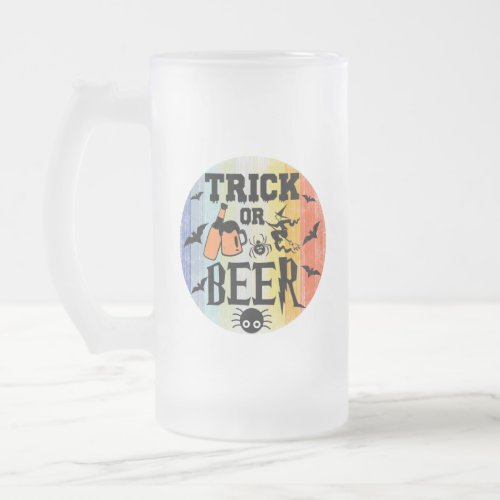 TRICK OR BEER _ HALLOWEEN FROSTED GLASS BEER MUG