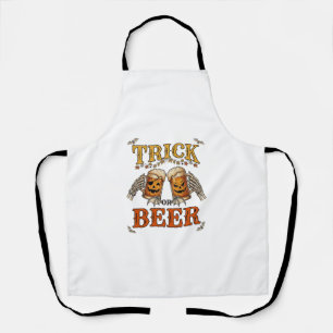 Trick Or Beer Halloween Pumpkin Mug Skeleton Hands Apron