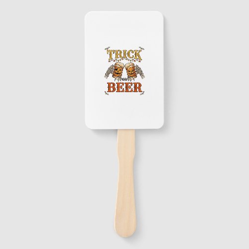 Trick Or Beer Halloween Pumpkin Mug Skeleton Hands Hand Fan