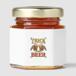 Trick Or Beer Halloween Pumpkin Mug Skeleton Hands Honey Jar Favors