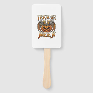 Trick Or Beer Halloween Pumpkin Skeleton Wings Mug Hand Fan
