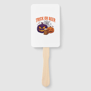 Trick Or Beer Halloween Pumpkins Mug Spider Web_1 Hand Fan