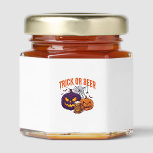 Trick Or Beer Halloween Pumpkins Mug Spider Web_1 Honey Jar Favors