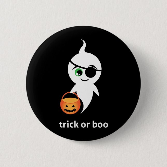 Trick Or Boo Pinback Button (Front)