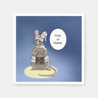 Trick-or-Cheese Halloween Mummy Mouse Napkins