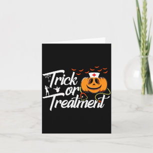 Trick Or Funny Medical Personnel Halloween Nurse Card