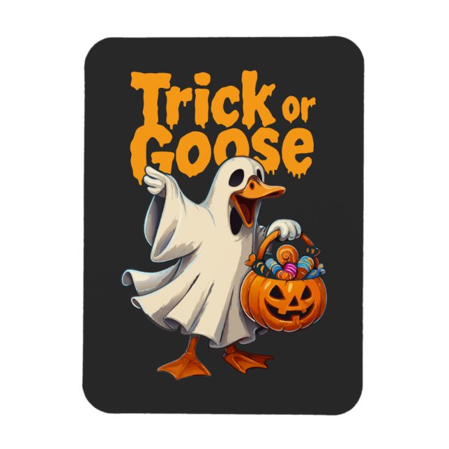 Trick or Goose Halloween Goose Magnet (Vertical)