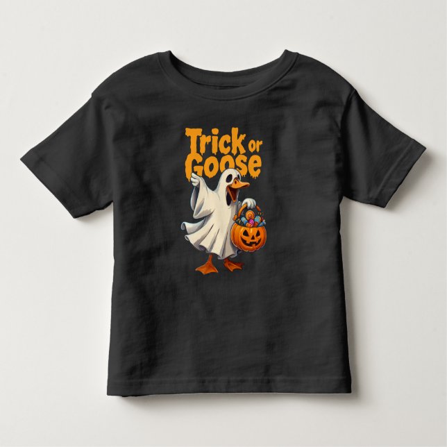 Trick or Goose Halloween Goose Toddler T-shirt (Front)