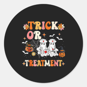 Trick Or Halloween Radiation Oncology Rad Therapy Classic Round Sticker